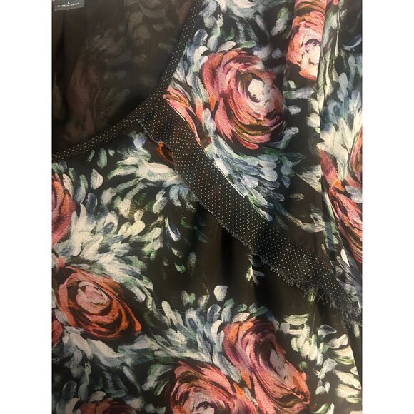 Maeve Anthropologie swing Trapeze Dress black floral tiered Boho Large - Picture 6 of 7